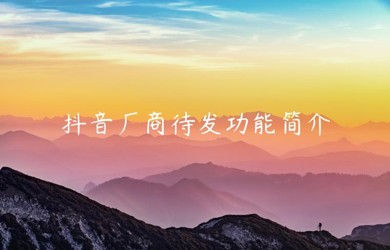 抖音廠商待發(fā)功能簡(jiǎn)介